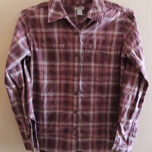 Carhartt Women's Long Sleeve Shirt; Purple; Buttons; Plaid; Size M (8/10)
